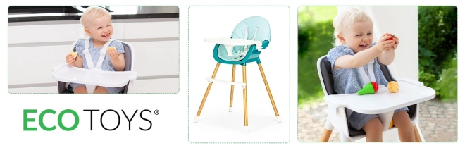 Ecotoys Eetstoel 2-in-1 turquoise