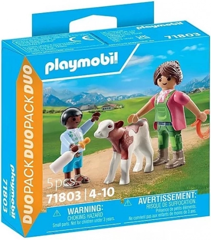 Playmobil DuoPack Bäuerin mit Kind und Kälbchen
