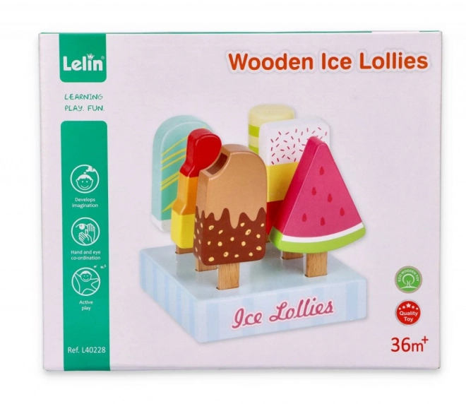 Houten ijsje op een stokje