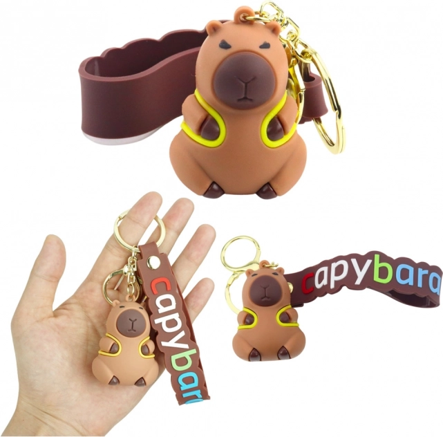 Capybara Pendant with Yellow Backpack