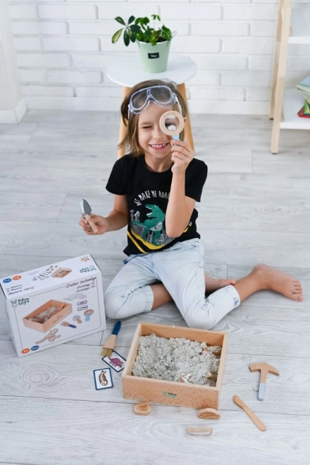Archeologische set voor kinderen met kinetisch zand