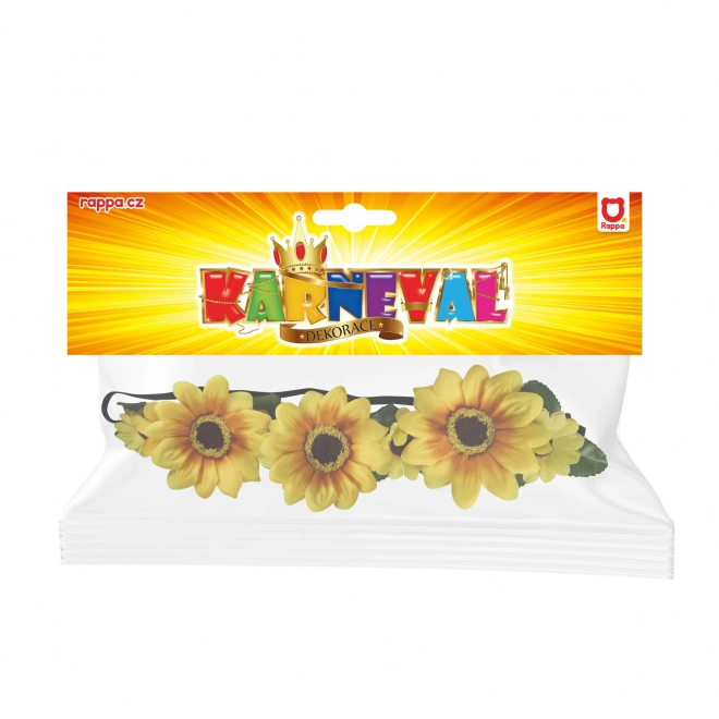 Haarband met bloem geel 3 grote bloemen