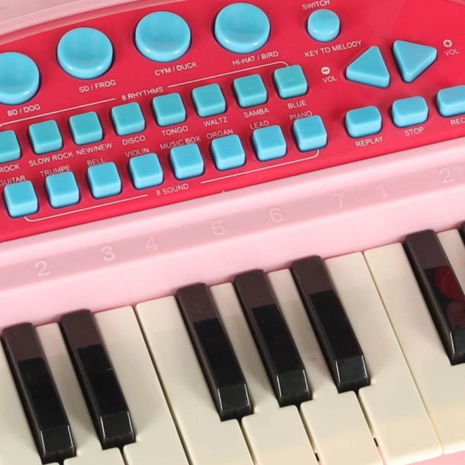 Interactief kinderpiano met microfoon 37 toetsen roze