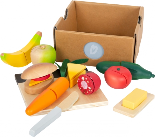 Small Foot set d’aliments à découper Fresh – aliments en bois à découper