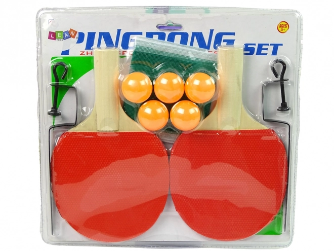 Set Tischtennis-Schläger Netz 5 Bälle