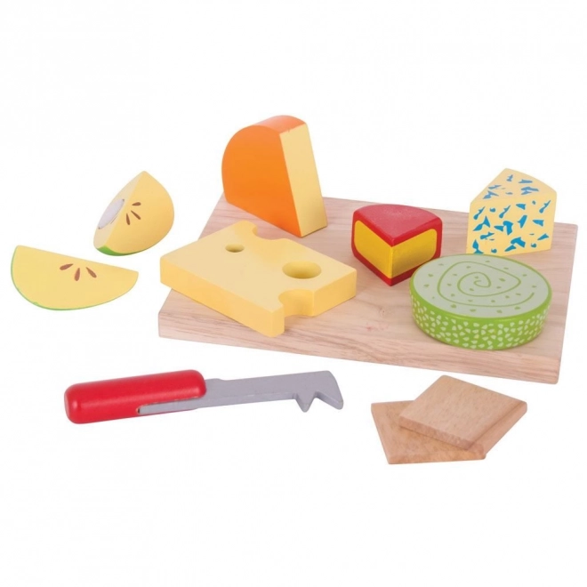 Bigjigs Toys Holz-Käse-Set auf Brett