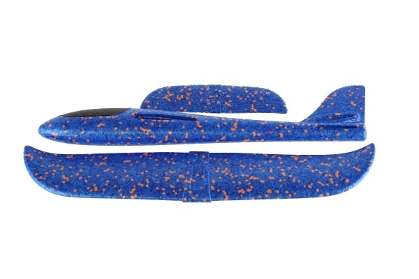 Vliegtuig gooi model van schuim 47cm 3 kleuren op kaart