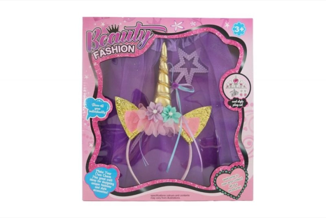 Glitzernder Haarreif mit Einhorn-Horn