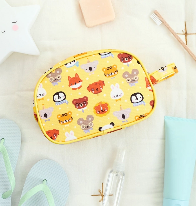 Toiletry Bag with Animal Friends Motif by A Little Lovely Company