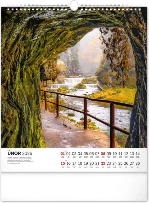 Wall Calendar Czech Republic 2026
