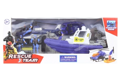Polizei Set mit Boot und Hubschrauber