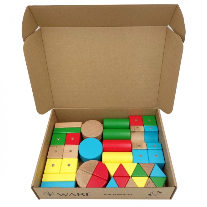 Houten magnetische blokken WABI 40 stuks