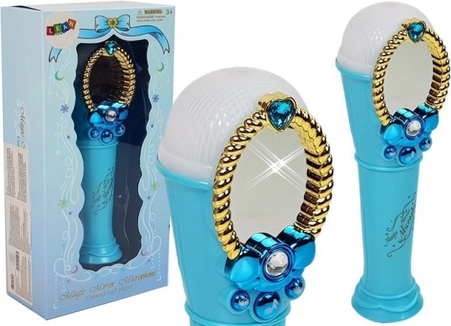 Magisches blaues Mikrofon mit Spiegel und Lichtern USB