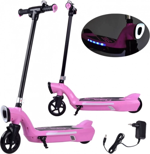 Trottinette électrique avec éclairage LED – Rose