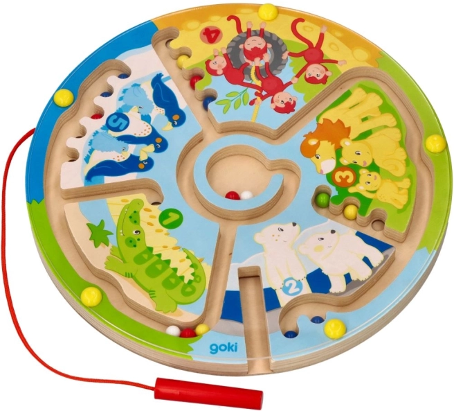 GOKI Wooden Magnetic Maze – Zoo