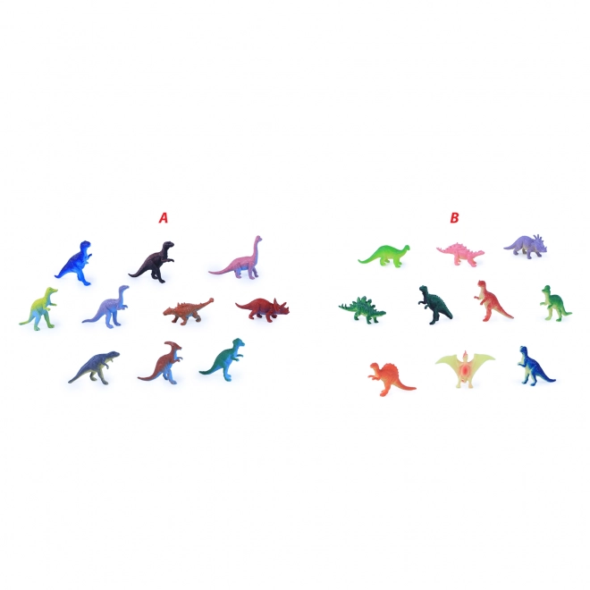 Set van 10 gekleurde dinosaurusspeelfiguren voor kinderen