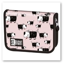 BAMBINO dubbelklap etui roze honden