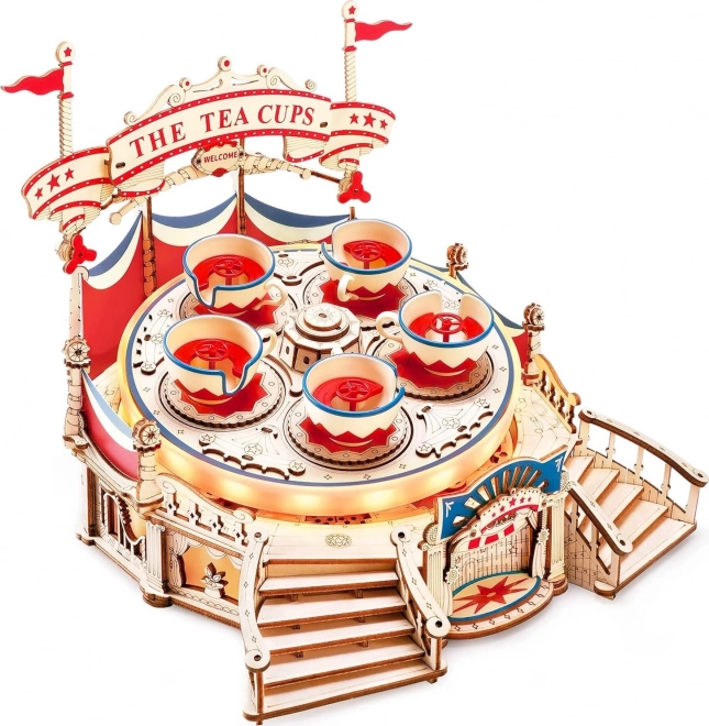 RoboTime 3D puzzel muziekdoos Kopjesdraaimolen
