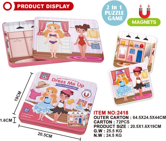 Set magnétique en métal 2‑en‑1 pour petite styliste