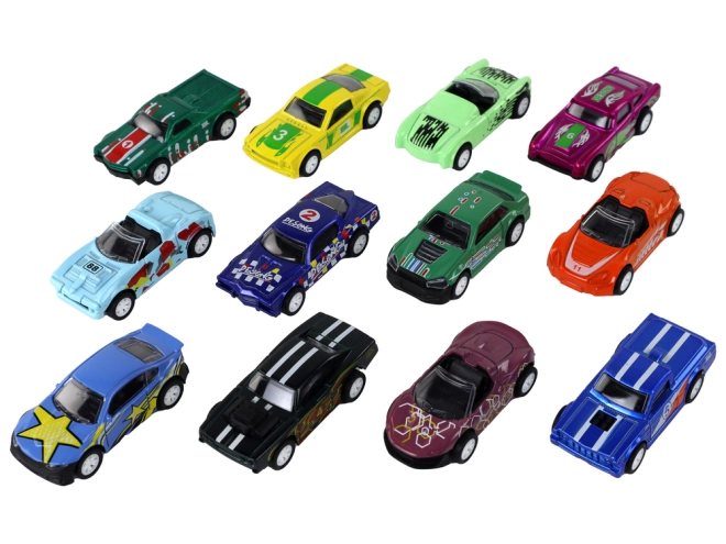 12 verschiedene Autos im Maßstab 1:64