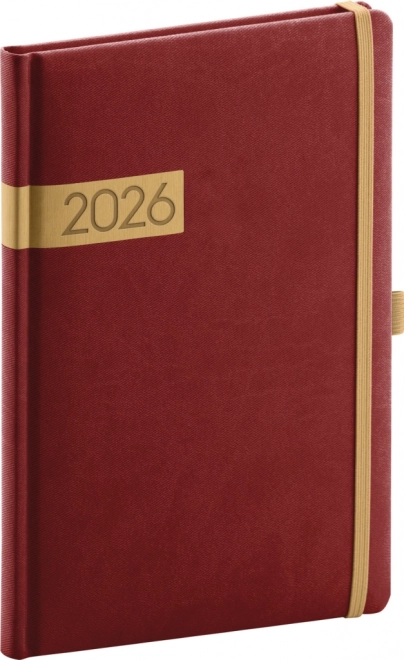 Weekly Planner Bordeaux-Gold 2026