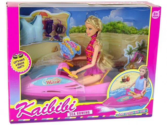 Puppet set with pink water scooter