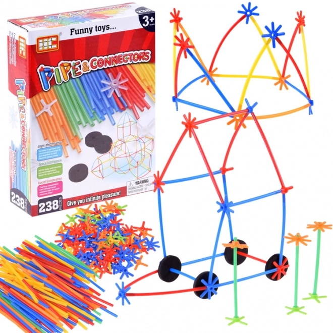 Creatieve bouwset rietjes en stokjes