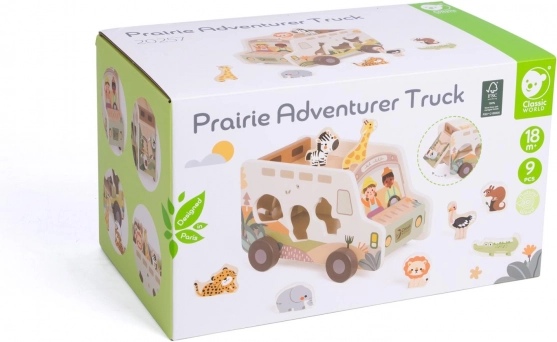 Houten Safari Auto Insteekpuzzel