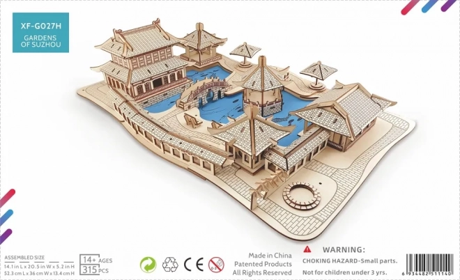Woodcraft Houten 3D-puzzel Tuinen van Suzhou