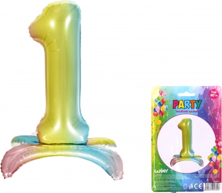 Ballon gonflable Chiffre 1 Arc-en-ciel