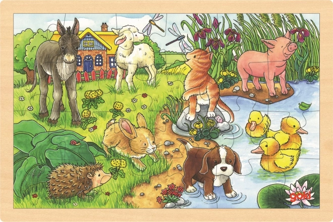 Holz-Puzzle Tierbabys auf dem Bauernhof 24 Teile