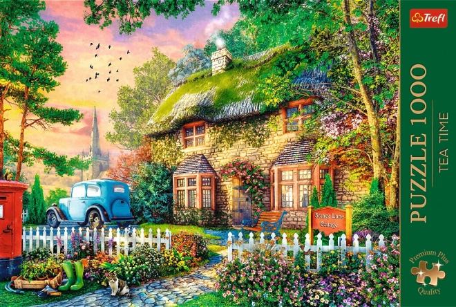 Puzzle TREFL Premium Plus: Tea Time - Sleepy Lane Cottage 1000 pieces