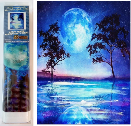 Norimpex diamant schilderen blauwe volle maan 30 × 40 cm