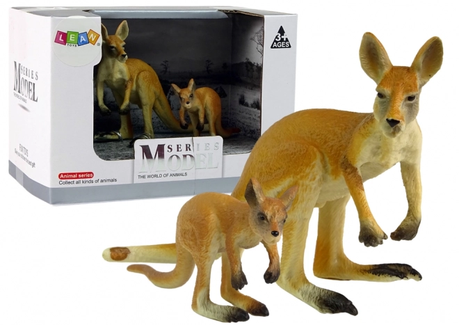 Set van 2 figuren Kangoeroes met jonkies Dieren van de wereld