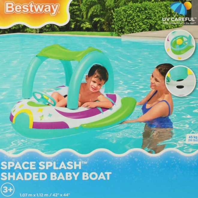 Kinder aufblasbares Boot mit Lenkrad und Sonnenschutzdach Bestway