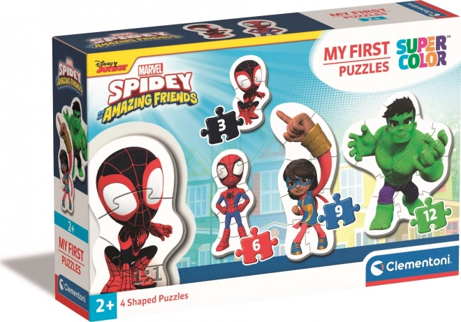 CLEMENTONI Mijn eerste puzzel Spidey en zijn geweldige vrienden 4-in-1 (3,6,9,12 stukjes)
