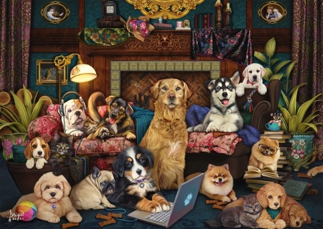 Puzzle Soirée remarquable au salon 1000 pièces