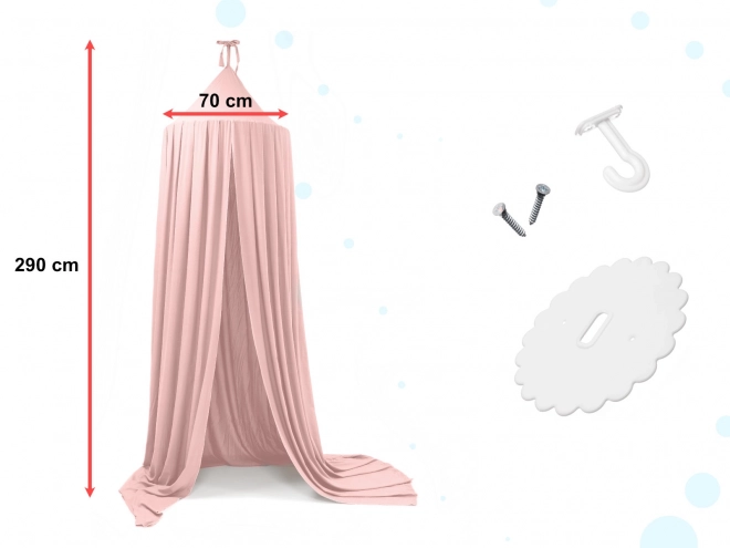 Roze hangende baldakijn voor de kinderkamer