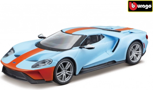 die-cast model bburago ford gt 2019 1:32 light blue/orange