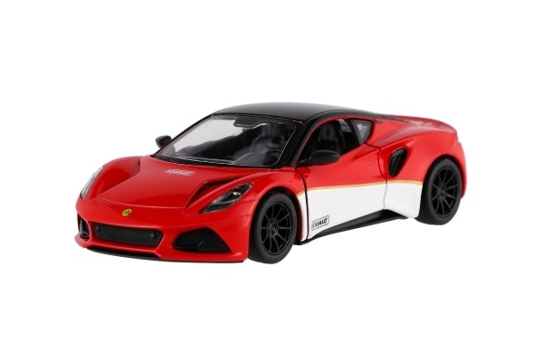 Auto Kinsmart Lotus Emira 1:38 metaal/plastic 12,5cm 3 kleuren met pull-back mechanisme 12 stuks in doos