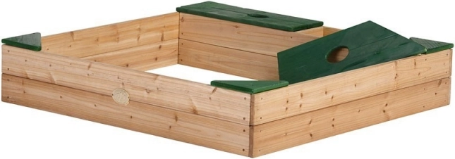 Houten zandbak AXI met opbergruimte en afdekzeil