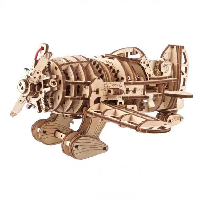 Wooden Mechanical Puzzle Airplane Mad Hornet 3D by Ugears