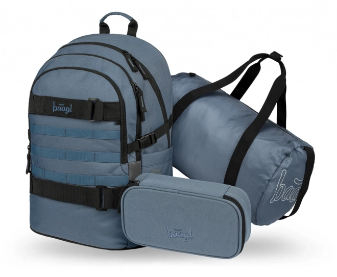 Set Schulranzen Skate Dust Blue: Rucksack, Federmäppchen, Sporttasche
