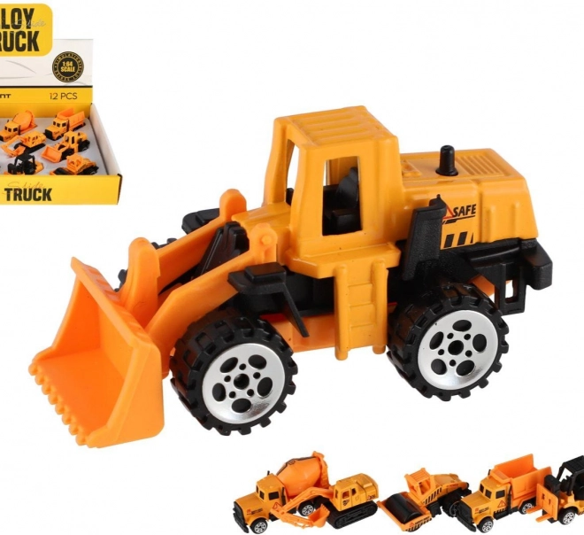 Mini bouwvoertuigen metaal/plastic 7 cm vrije loop mix van types