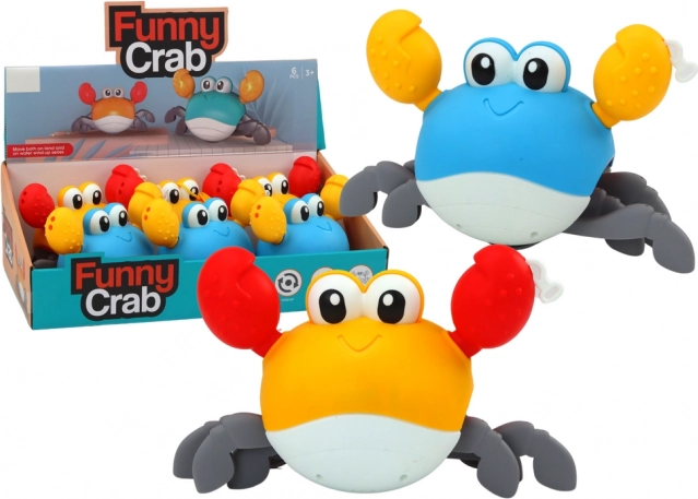 Jouet de bain Crabe à remonter marche et nage bleu jaune