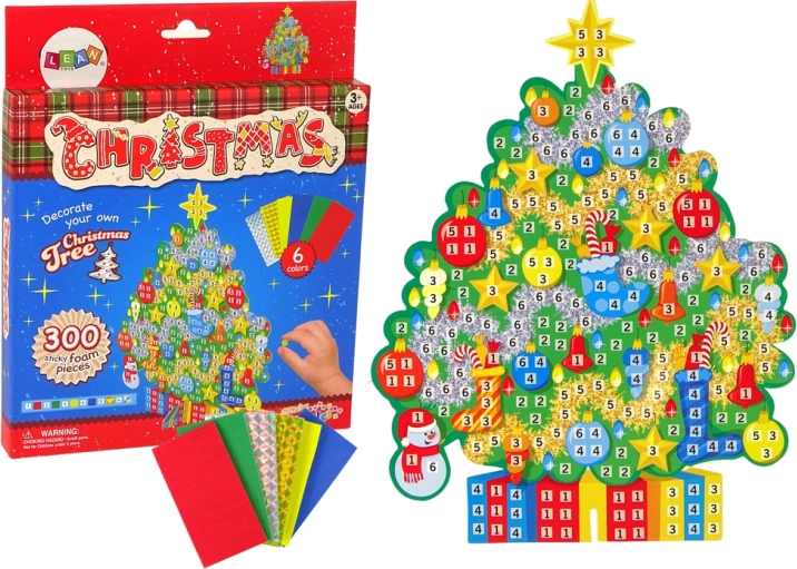 Mosaïque DIY colorée – vitrail de Noël sapin