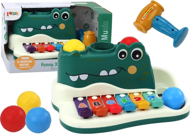 Kinder xylofoon-pianootje krokodil – interactieve educatieve muziekspeelgoed