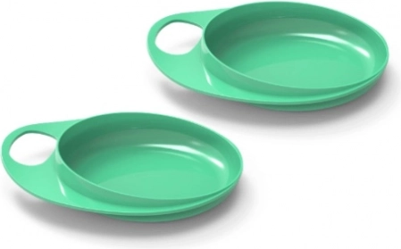 borden met verhoogde rand, pastelgroen, 2 stuks