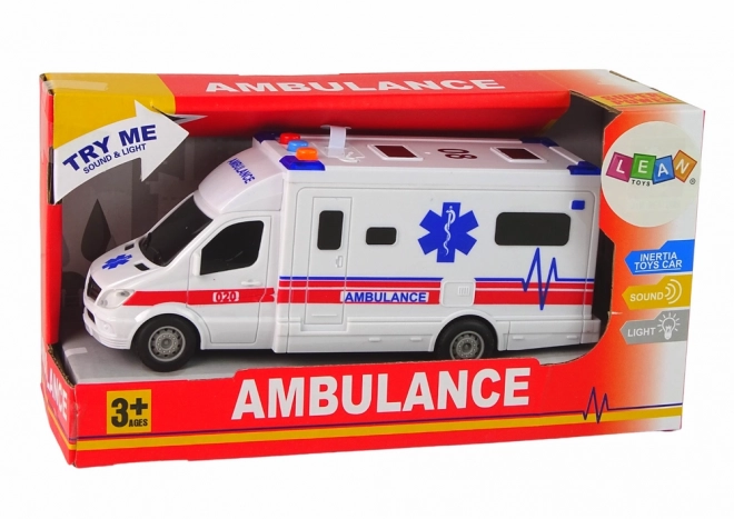 Ambulance à batteries Lumières Son Blanc propulsion