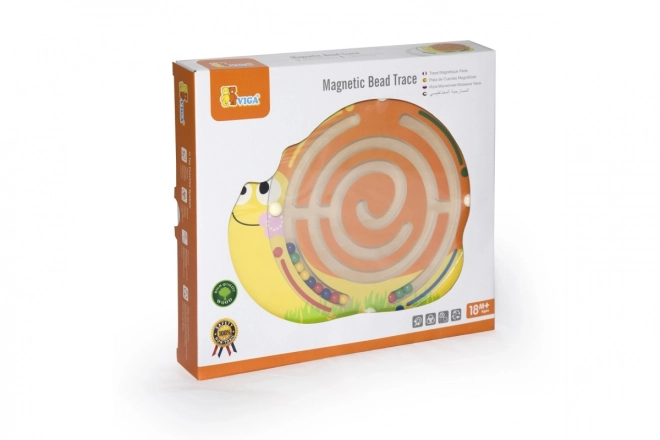 Houten magnetisch doolhof slak